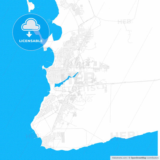 Punto Fijo, Venezuela PDF vector map with water in focus