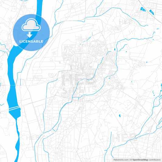 Pingtung, Taiwan PDF vector map with water in focus