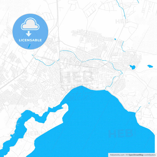 Puerto Montt, Chile PDF vector map with water in focus