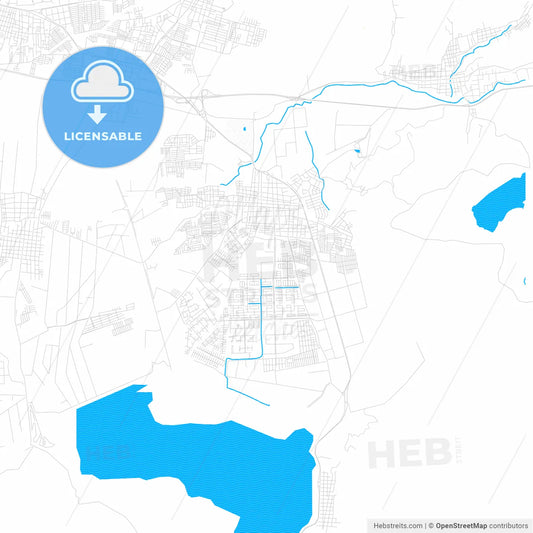Cagua, Venezuela PDF vector map with water in focus