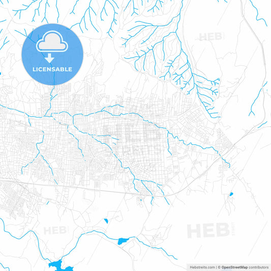 Villa Alemana, Chile PDF vector map with water in focus