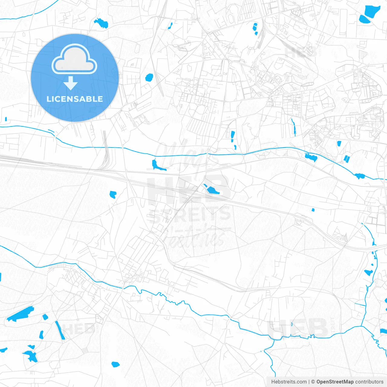 Ruda Śląska, Poland Pdf Vector Map With Water In Focus – HEBSTREITS
