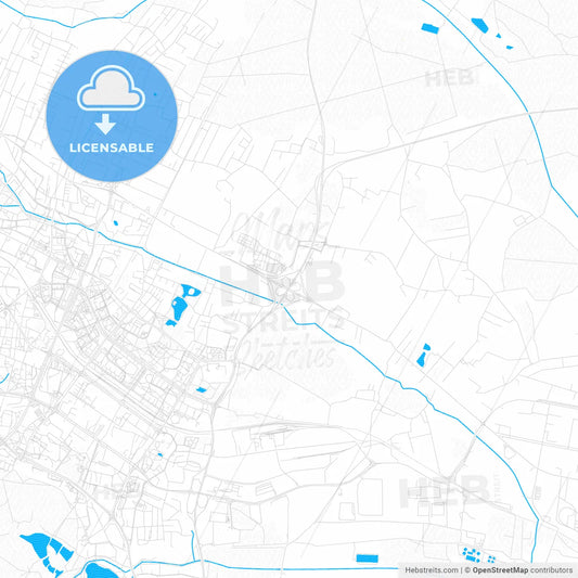 Tychy, Poland PDF vector map with water in focus