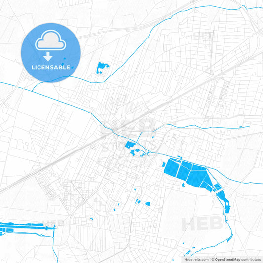 Pruszków, Poland PDF vector map with water in focus