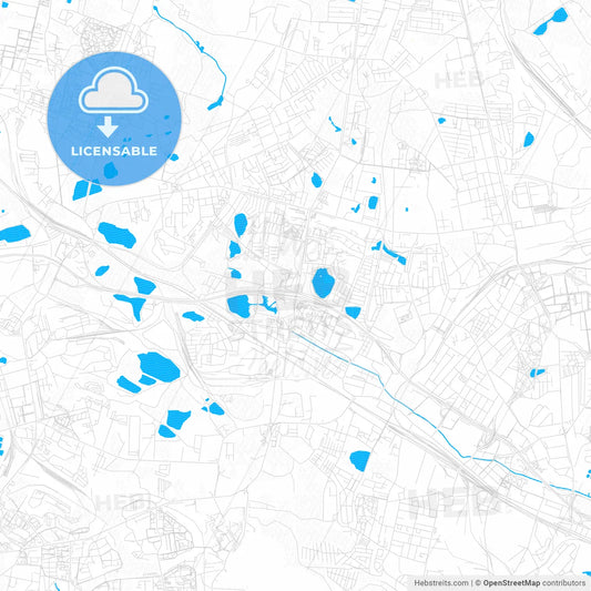 Świętochłowice, Poland PDF vector map with water in focus