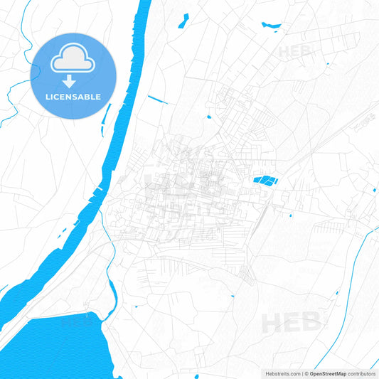 Tarnobrzeg, Poland PDF vector map with water in focus