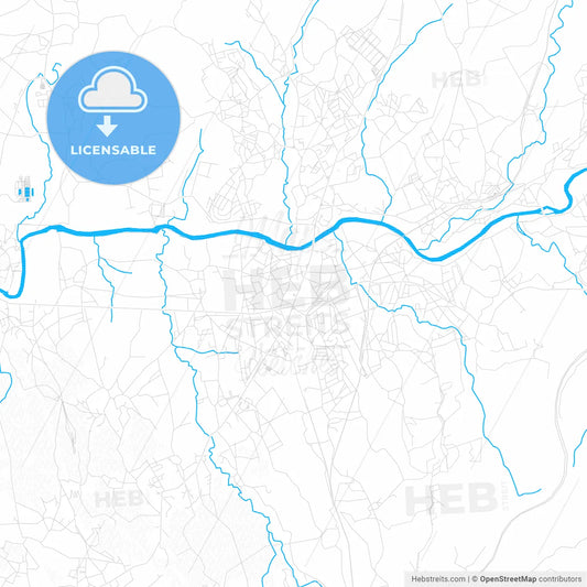 Trofa, Portugal PDF vector map with water in focus