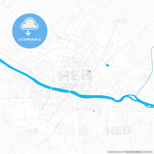 Satu Mare, Romania PDF vector map with water in focus
