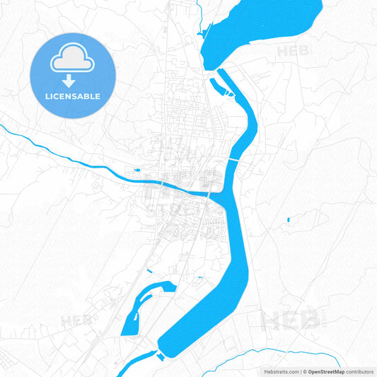 Râmnicu Vâlcea, Romania PDF vector map with water in focus