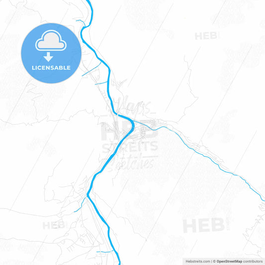 Prijepolje, Serbia PDF vector map with water in focus