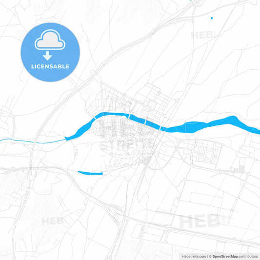 Sagunto, Spain PDF vector map with water in focus