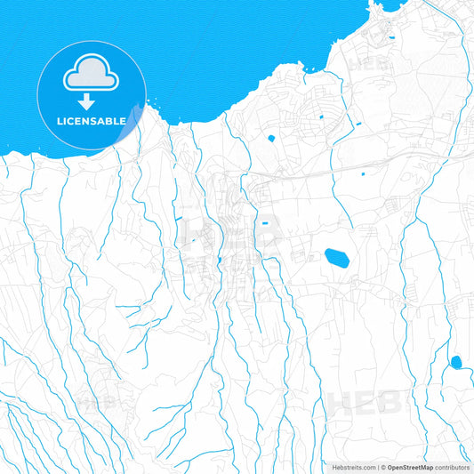 Realejo Alto, Spain PDF vector map with water in focus