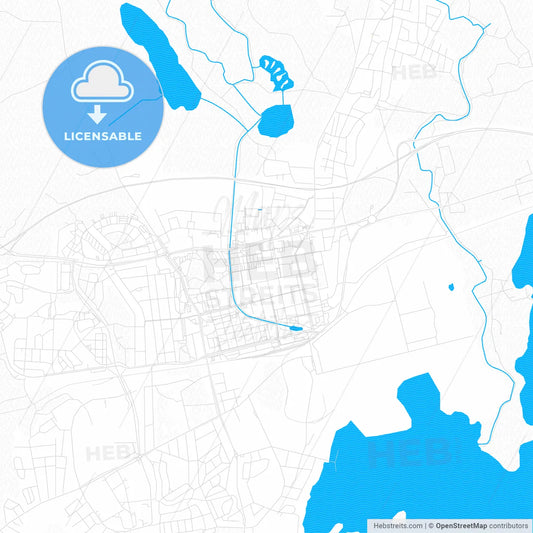 Sandviken, Sweden PDF vector map with water in focus