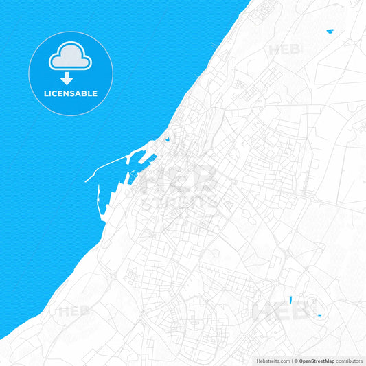 Visby, Sweden PDF vector map with water in focus