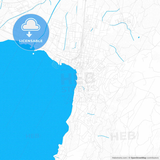 Zug, Switzerland PDF vector map with water in focus
