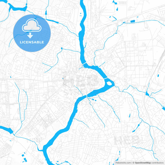 Vinnytsia, Ukraine PDF vector map with water in focus