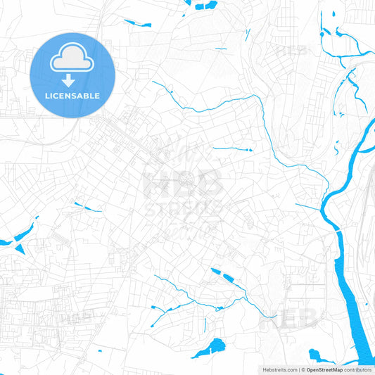 Poltava, Ukraine PDF vector map with water in focus