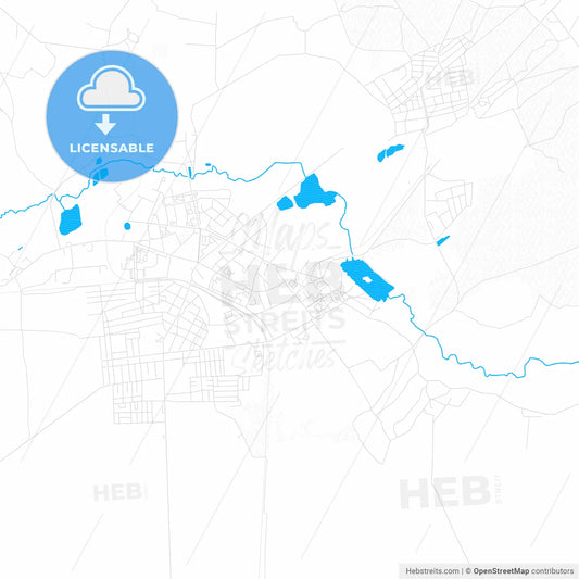 Shostka, Ukraine PDF vector map with water in focus