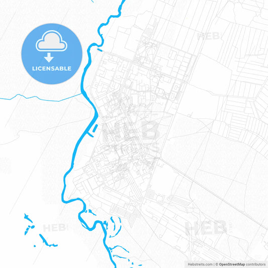 Varash, Ukraine PDF vector map with water in focus