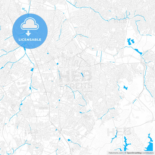 Santo Andre, Brazil PDF vector map with water in focus