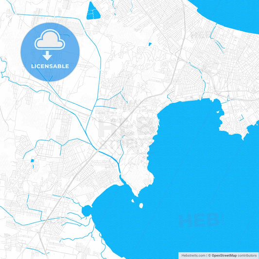Sao Jose, Brazil PDF vector map with water in focus