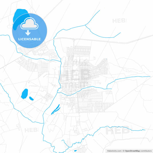 Planaltina, Brazil PDF vector map with water in focus