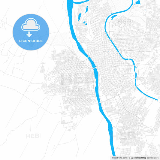 Timon, Brazil PDF vector map with water in focus
