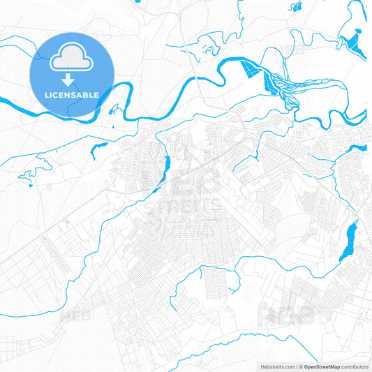 Santa Rita, Brazil PDF vector map with water in focus
