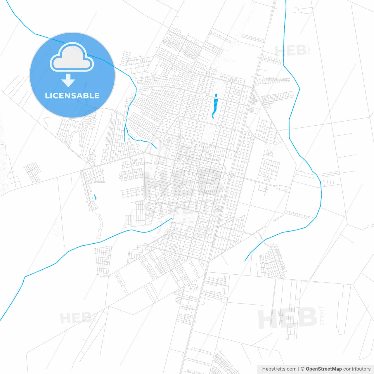 Sinop, Brazil PDF vector map with water in focus