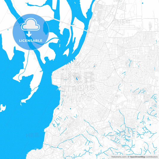 Poa, Brazil PDF vector map with water in focus
