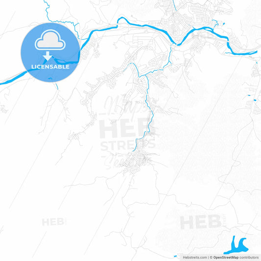 Timoteo, Brazil PDF vector map with water in focus