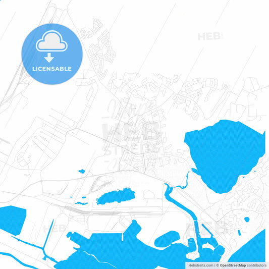 Richards Bay, South Africa PDF vector map with water in focus