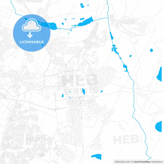 Springs, South Africa PDF vector map with water in focus