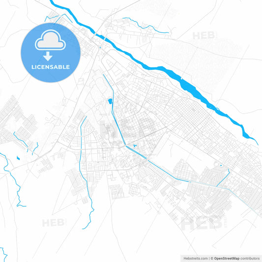 Barinas, Venezuela PDF vector map with water in focus