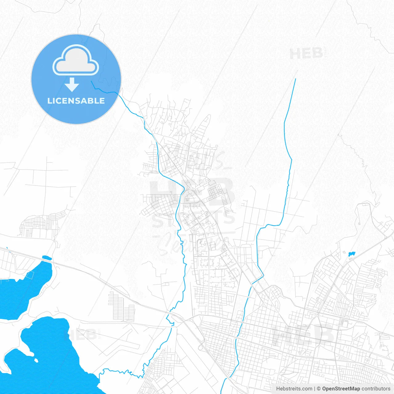 El Limon, Venezuela PDF vector map with water in focus