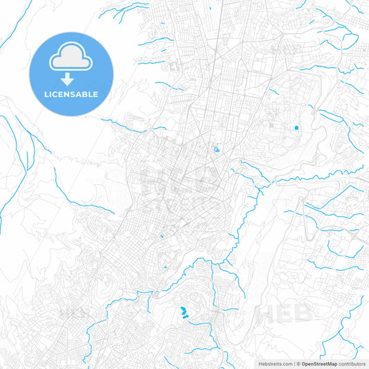 Tutamandahostel, Ecuador PDF vector map with water in focus