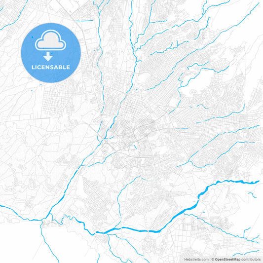 Arequipa, Peru PDF vector map with water in focus
