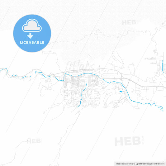 Guarenas, Venezuela PDF vector map with water in focus