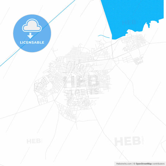 Calabozo, Venezuela PDF vector map with water in focus