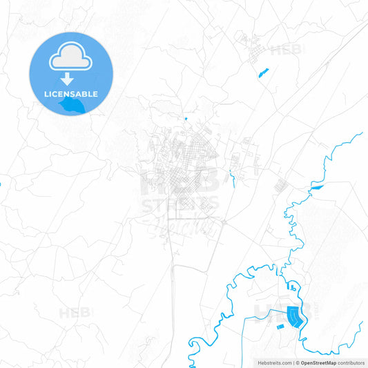 Zipaquira, Colombia PDF vector map with water in focus