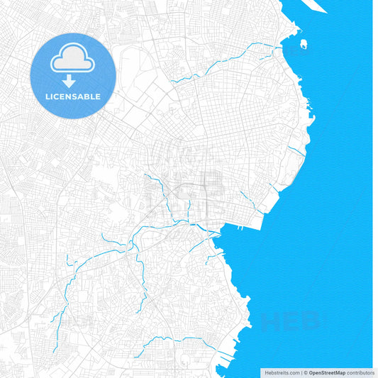 Maracaibo, Venezuela PDF vector map with water in focus