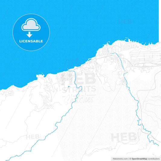 Catia La Mar, Venezuela PDF vector map with water in focus