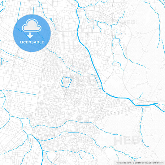 Yamagata, Japan PDF vector map with water in focus