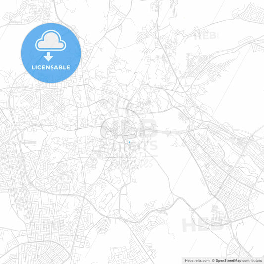 Mecca, Saudi Arabia PDF vector map with water in focus