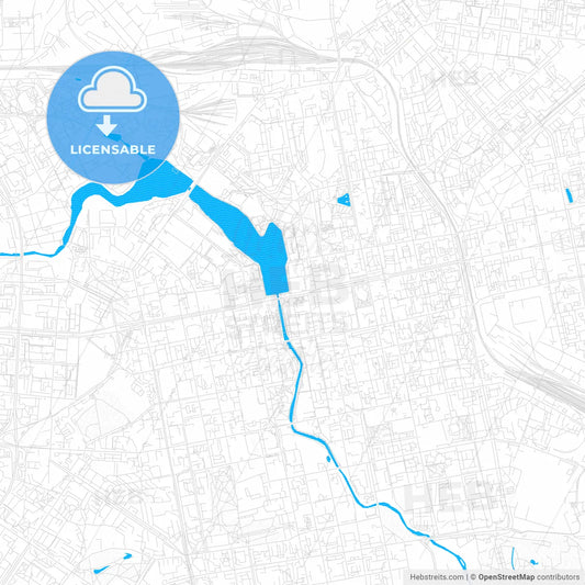 Yekaterinburg, Russia PDF vector map with water in focus