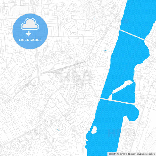 Voronezh, Russia PDF vector map with water in focus