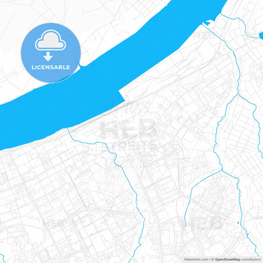 Perm, Russia PDF vector map with water in focus