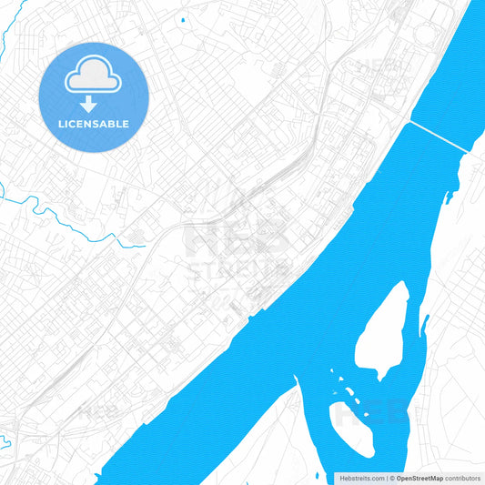 Volgograd, Russia PDF vector map with water in focus