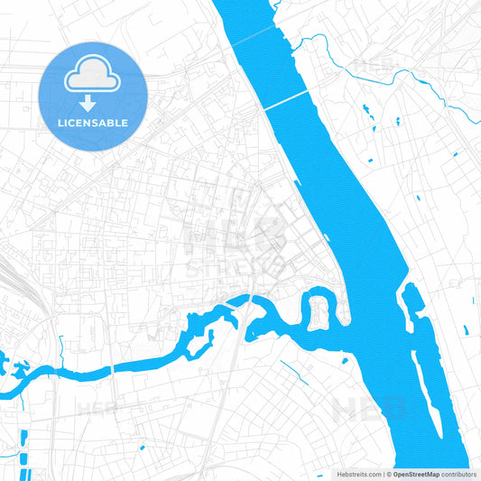 Yaroslavl, Russia PDF vector map with water in focus
