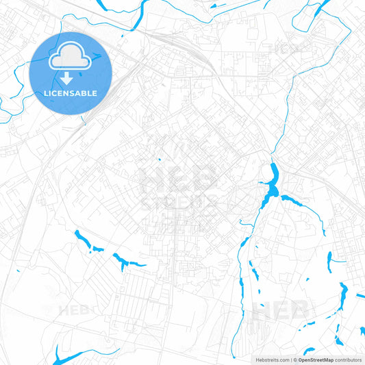 Ryazan, Russia PDF vector map with water in focus